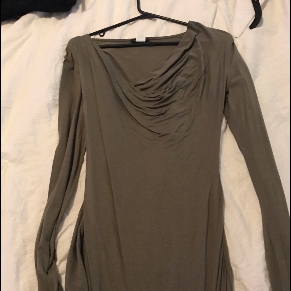 Olive green top.